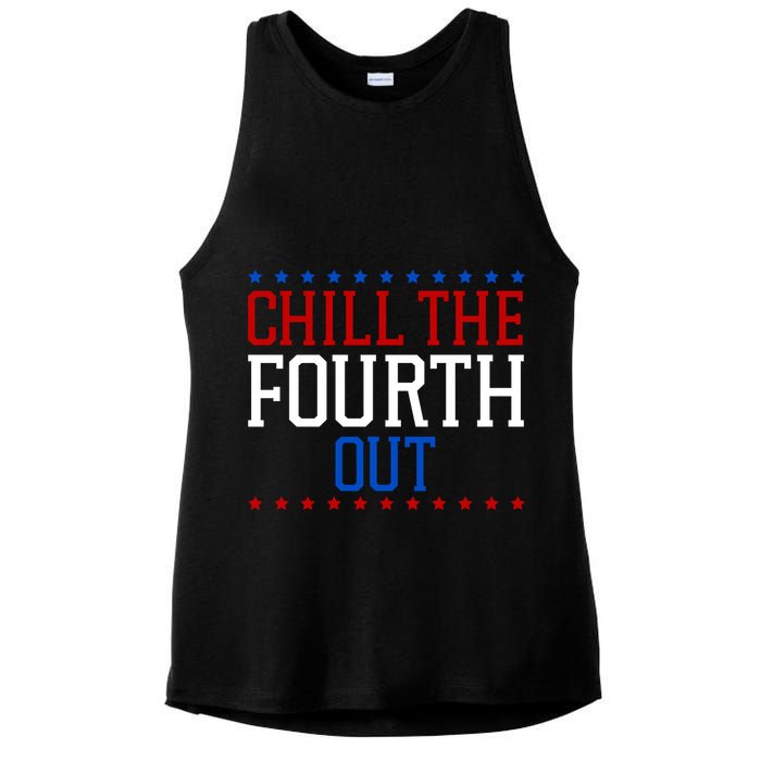 Chill The Fourth Out Funny 4th Of July Ladies PosiCharge Tri-Blend Wicking Tank