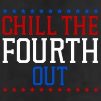 Chill The Fourth Out Funny 4th Of July 7 Panel Mesh Trucker Snapback Hat