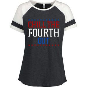 Chill The Fourth Out Funny 4th Of July Enza Ladies Jersey Colorblock Tee