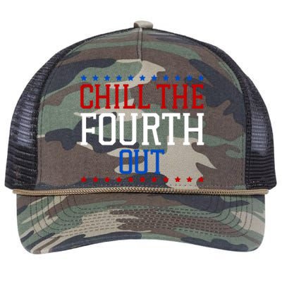 Chill The Fourth Out Funny 4th Of July Retro Rope Trucker Hat Cap