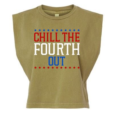 Chill The Fourth Out Funny 4th Of July Garment-Dyed Women's Muscle Tee
