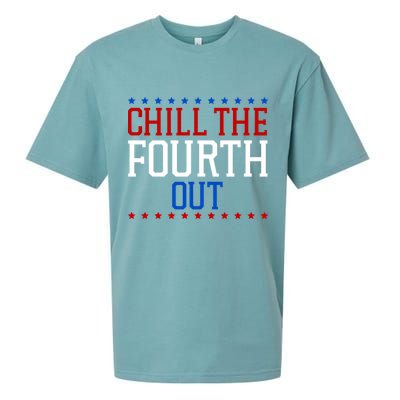Chill The Fourth Out Funny 4th Of July Sueded Cloud Jersey T-Shirt