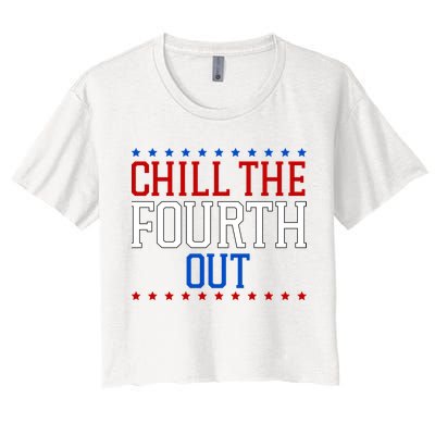 Chill The Fourth Out Funny 4th Of July Crop Top