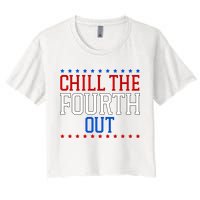 Chill The Fourth Out Funny 4th Of July Crop Top