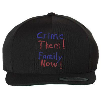 Crime Them! Family Now! Funny Biden Political Woke Meme Wool Snapback Cap
