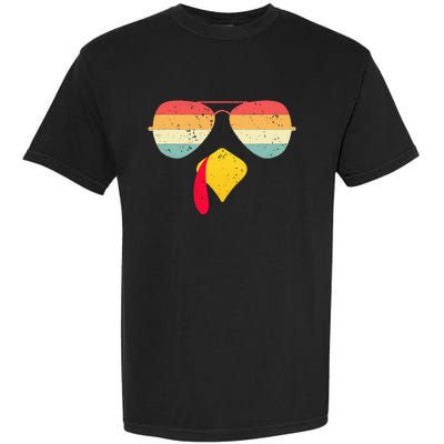 Cool Turkey Face With Sunglasses Funny Thanksgiving Garment-Dyed Heavyweight T-Shirt