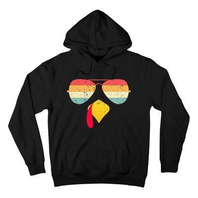 Cool Turkey Face With Sunglasses Funny Thanksgiving Hoodie