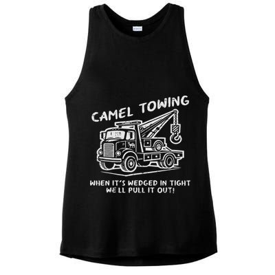 Camel Towing Funny Inappropriate Cringe Adult Humor Joke Ladies PosiCharge Tri-Blend Wicking Tank
