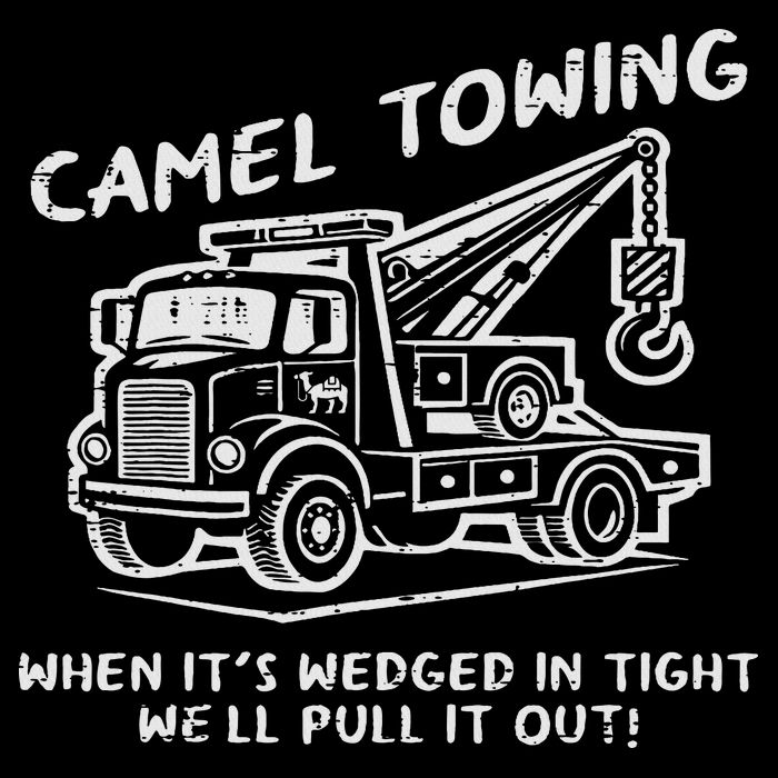 Camel Towing Funny Inappropriate Cringe Adult Humor Joke Flat Bill Trucker Hat