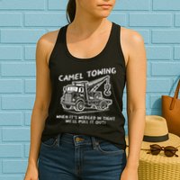 Camel Towing Funny Inappropriate Cringe Adult Humor Joke Womens Tank Top