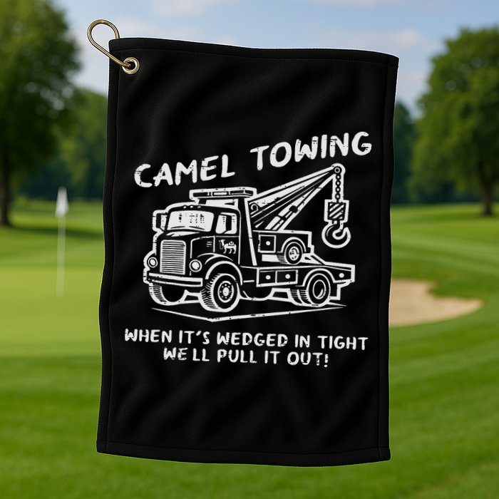 Camel Towing Funny Inappropriate Cringe Adult Humor Joke Golf Towel