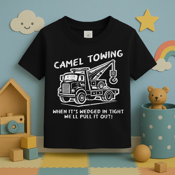 Camel Towing Funny Inappropriate Cringe Adult Humor Joke Toddler T-Shirt