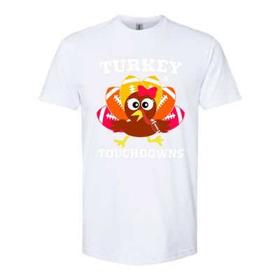 Cute Thanksgiving Football Turkey And Touchdown Gift Softstyle® CVC T-Shirt