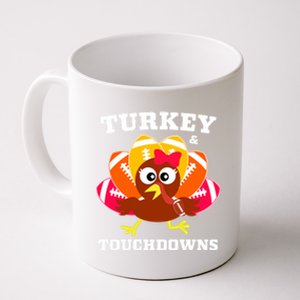 Cute Thanksgiving Football Turkey And Touchdown Gift Coffee Mug