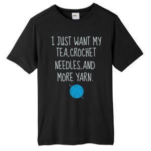 Crochet Tea Funny Grandma Mom Crocheting Yarn Lover Gift Tall Fusion ChromaSoft Performance T-Shirt