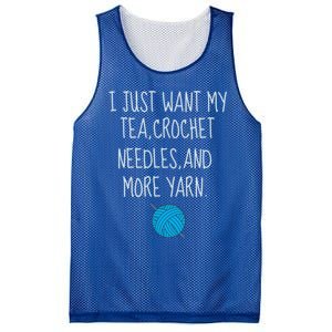 Crochet Tea Funny Grandma Mom Crocheting Yarn Lover Gift Mesh Reversible Basketball Jersey Tank