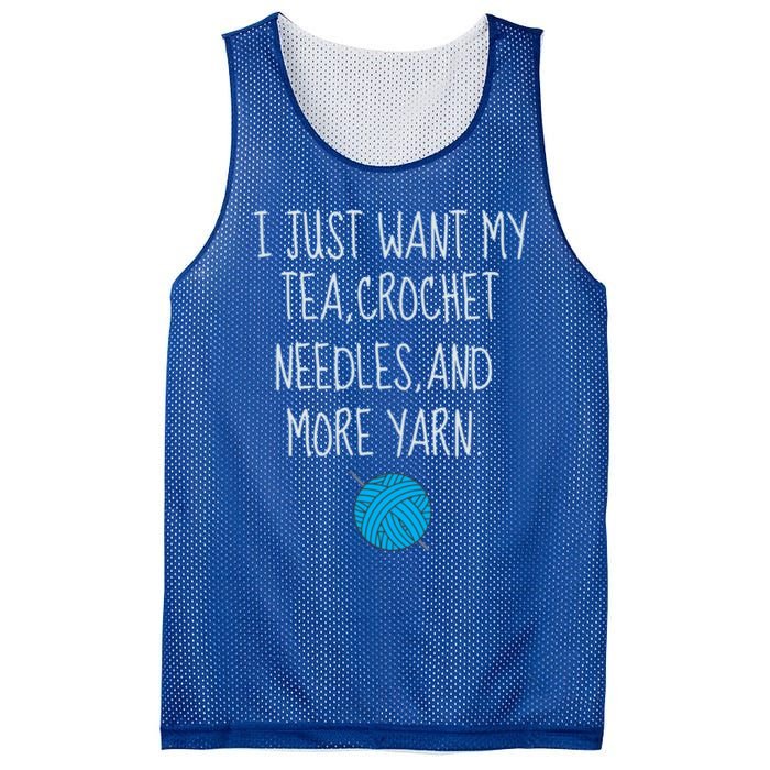 Crochet Tea Funny Grandma Mom Crocheting Yarn Lover Gift Mesh Reversible Basketball Jersey Tank