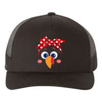 Cute Turkey Face Leopard Headband Funny Thanksgiving Autumn Yupoong Adult 5-Panel Trucker Hat