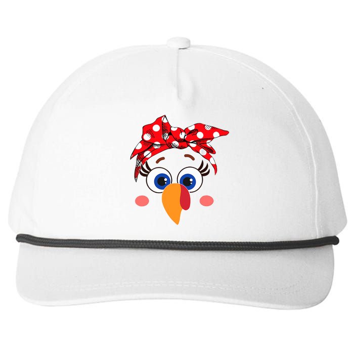 Cute Turkey Face Leopard Headband Funny Thanksgiving Autumn Snapback Five-Panel Rope Hat