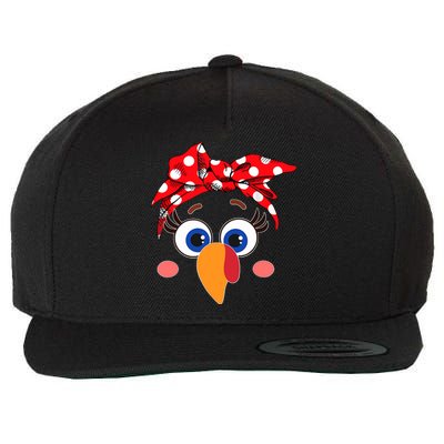 Cute Turkey Face Leopard Headband Funny Thanksgiving Autumn Wool Snapback Cap