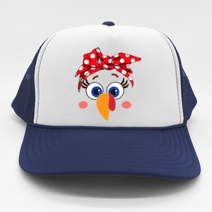 Cute Turkey Face Leopard Headband Funny Thanksgiving Autumn Trucker Hat