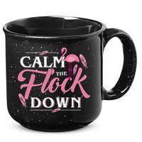 Calm The Flock Down Funny Pink Flamingo Bird Lovers Summer 15oz Campfire Ceramic Mug