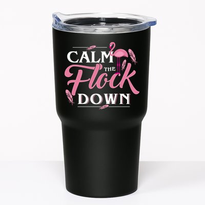 Calm The Flock Down Funny Pink Flamingo Bird Lovers Summer Tumbler
