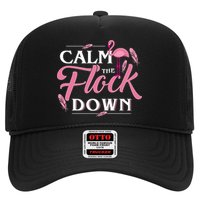 Calm The Flock Down Funny Pink Flamingo Bird Lovers Summer Hat