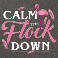 Calm The Flock Down Funny Pink Flamingo Bird Lovers Summer Cotton Canvas Backpack
