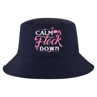 Calm The Flock Down Funny Pink Flamingo Bird Lovers Summer Cool Comfort Performance Bucket Hat