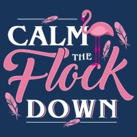 Calm The Flock Down Funny Pink Flamingo Bird Lovers Summer Button