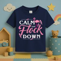 Calm The Flock Down Funny Pink Flamingo Bird Lovers Summer Toddler T-Shirt