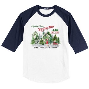 Christmas Tree Farm Fresh Pine Spruce Fir Cedar Gift Baseball Sleeve Shirt