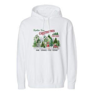 Christmas Tree Farm Fresh Pine Spruce Fir Cedar Gift Garment-Dyed Fleece Hoodie