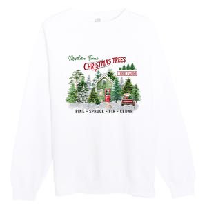 Christmas Tree Farm Fresh Pine Spruce Fir Cedar Gift Premium Crewneck Sweatshirt