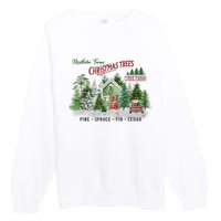 Christmas Tree Farm Fresh Pine Spruce Fir Cedar Gift Premium Crewneck Sweatshirt