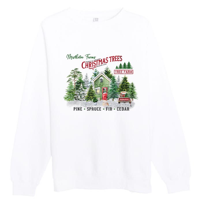 Christmas Tree Farm Fresh Pine Spruce Fir Cedar Gift Premium Crewneck Sweatshirt