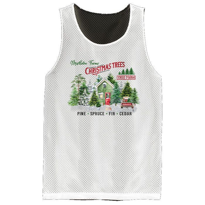 Christmas Tree Farm Fresh Pine Spruce Fir Cedar Gift Mesh Reversible Basketball Jersey Tank