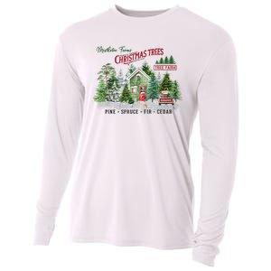 Christmas Tree Farm Fresh Pine Spruce Fir Cedar Gift Cooling Performance Long Sleeve Crew