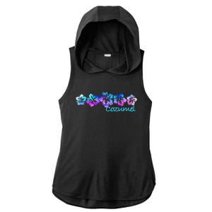 Cozumel Tropical Flower Giftgiftvacation Beach Cute Gift Ladies PosiCharge Tri-Blend Wicking Draft Hoodie Tank