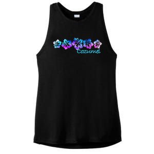 Cozumel Tropical Flower Giftgiftvacation Beach Cute Gift Ladies PosiCharge Tri-Blend Wicking Tank