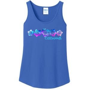 Cozumel Tropical Flower Giftgiftvacation Beach Cute Gift Ladies Essential Tank