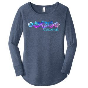 Cozumel Tropical Flower Giftgiftvacation Beach Cute Gift Women's Perfect Tri Tunic Long Sleeve Shirt