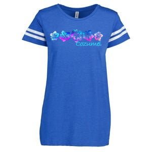 Cozumel Tropical Flower Giftgiftvacation Beach Cute Gift Enza Ladies Jersey Football T-Shirt