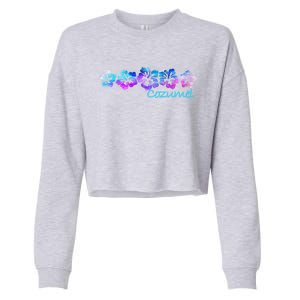 Cozumel Tropical Flower Giftgiftvacation Beach Cute Gift Cropped Pullover Crew