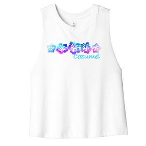 Cozumel Tropical Flower Giftgiftvacation Beach Cute Gift Women's Racerback Cropped Tank