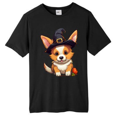 Cute Thanksgiving Fall Witches Hat Pilgrim Halloween Corgi Gift Tall Fusion ChromaSoft Performance T-Shirt