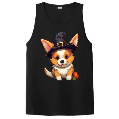 Cute Thanksgiving Fall Witches Hat Pilgrim Halloween Corgi Gift PosiCharge Competitor Tank