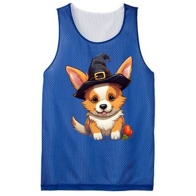 Cute Thanksgiving Fall Witches Hat Pilgrim Halloween Corgi Gift Mesh Reversible Basketball Jersey Tank