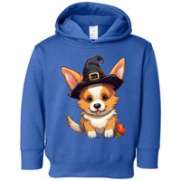 Cute Thanksgiving Fall Witches Hat Pilgrim Halloween Corgi Gift Toddler Hoodie